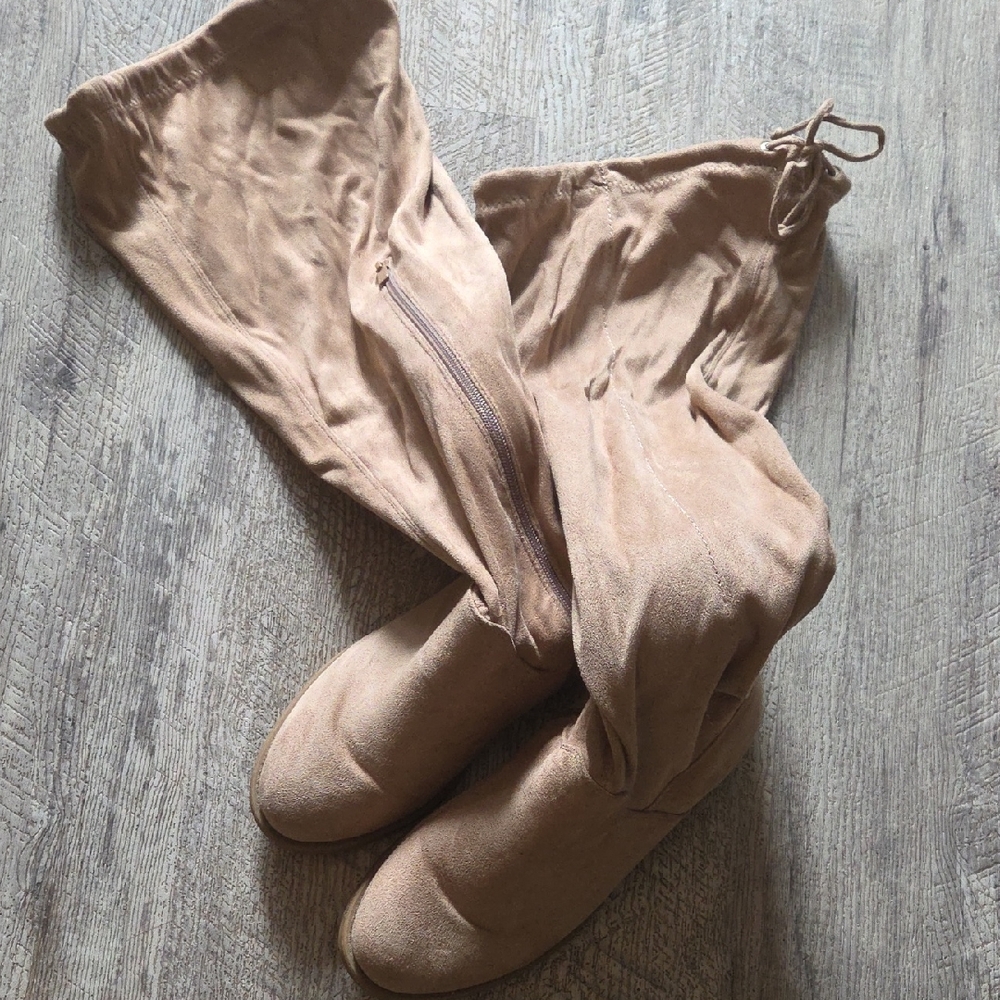 Chic Tan Suede Over-the-Knee Boots